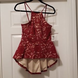 NWT Burgundy Lace Charlotte Russe Tank Top